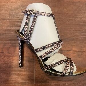 NEW LAST CHANCE ASOS Pink & Black Snakeskin High Heels